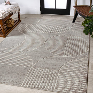 Nordby Geometric Arch Scandi Striped Area Rug